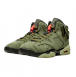 Air Jordan 6 Retro x Travis Scott Kesk-oliiviroheline Jordan 6 AJ6 TS CN1085-200 EU 36.5 roheline