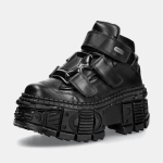 Moodsad Naiste Tumedad Punk Paksude Taldadega Kingad Platvormiga Pahkluusaapad Gooti Stiilis Paeltega Kingad Metallist Mootorratta Saapad &Uuml;mara Ninaga Paksud Saapad 44 black
