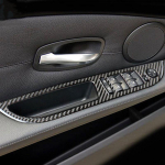 4 TK s&uuml;sinikkiust auto aknat&otilde;stuki l&uuml;liti juhtpaneeli raami dekoratiivsed kleebised BMW E60 5. seeria 2005-10 auto jaoks Without button