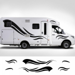 2TK autokleebis Peugeot Boxerile Mercedes Benz Sprinter Vito V klass W447 V260 DIY Vin&uuml;&uuml;lfilm Tuning Car Styling Matt Black