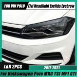 Volkswagen Polo 6 MK6 L& jaoks;R ABS Gloss Evil Esituled Kulmud Silmalaug 1.0TSI 1.0TGI GTI 1.0MPI 2017- 3D kleebised Gloss Black