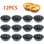 12 tk Pannivormi Tort Quiche Flan Cake Mittenakkuv pirukas Pizza Vorm Cupcake Muna tort Tartlet K&uuml;psetusvormi Muffini tass Pizza panni k&uuml;psetusn&otilde;ud