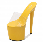 Naiste suvised k&otilde;rge kontsaga kingad Stiletto Seksikas veekindel platvorm Hate Sky High &Uuml;lik&otilde;rged sussid 1986. seeria 20 cm konts 10 cm platvorm LFD 43 kollane