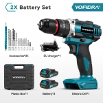 Yofidra 3IN1 Elektriline l&ouml;&ouml;kpuur 25+3 p&ouml;&ouml;rdemomenti K&auml;eshoitav juhtmeta l&ouml;&ouml;kpuur Puidut&ouml;&ouml;tlemise elektrit&ouml;&ouml;riist Makita 21V aku jaoks Pin 2 Battery-EU Plug