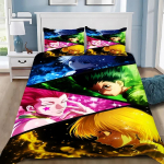 Anime tekikott padjap&uuml;&uuml;r Hunter x Hunter Voodipesukomplekt T&auml;iskasvanu Poiss T&uuml;druk Magamistoa Kaunistus Lapsed &Uuml;hekohaline Kahekohaline Suur Suurus EU Single(135*200cm)3pcs
