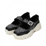 Barbara Fabric Square Jewelry Velcro Sneakers Bbh161bk 235mm
