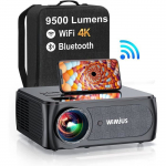 Projecteur - WiMiUS - 9500 Lumens - Full HD 1080P - WiFi - Bluetooth - &Eacute;cran 350''