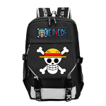Jaapani animatsioonikoomiksid One Piece teemaline tr&uuml;kitud seljakott USB-pordiga suure mahutavusega stiilne seljakott 0033 black