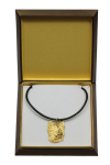 Briard, Berger de Brie - Dog necklace in gift box, gold-plated pendant for dog fan, striking jewellery by Art-Dog brown