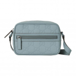 Gucci Mini Eemaldatav Reguleeritav &Otilde;larihm T&otilde;mblukuga Sulgemine Kummist Nahast Crossbody Kott Meeste kotid Hele-Sinine 771321-AAC39-4913 Basic Set (Bag+Dust Bag)