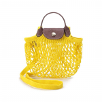 Longchamp Le Pliage 17 Moodne Vabaaja Puuvilla ja Nahast K&auml;sikott &Otilde;lakott Crossbody Kott Naiste kotid Kollane 10139HVH174 Yellow