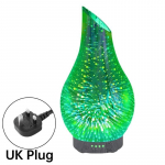 Loominguline 3D klaasist puidus&uuml;&uuml;tega ultraheli jaheda udu niisutaja koduseks kasutamiseks 7 v&auml;rvi &ouml;&ouml;lambi ja eeterlike &otilde;lide difuusoriga vaasi kujul Gray UK