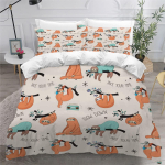 V&auml;rviline armastav laiskloom tekikott Moodne v&auml;rviline tekikott lukuga King-suuruses voodipesukomplektid Luksuslik magamistoa sisustus 2 tk 135x200cm