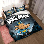 3D Multifilmi Koer Inimene Tekikott Padjap&uuml;&uuml;r Voodipesu Komplekt Dav Pilkey T&auml;iskasvanud Poisid T&uuml;drukud Magamistoa Kaunistus &Uuml;he- ja Kahekohaline 100x135cm white