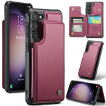 Krediitkaarditasku Klapp Nahast Telefoni&uuml;mbris Samsung Galaxy S24 S23 S22 Plus S21 Note 20 Ultra P&otilde;rutuskindel Stendiga Kaas Funda For Galaxy S24