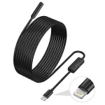 Endoskoop iPhone'ile, Kontrollkaamera 7,9 mm objektiiviga iPhone'ile ja iPadile, 5 m poolj&auml;ik kaabel Borescope IP68 Veekindel