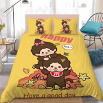 Armas M-Monchhichi-Multikas Tekikott Komplekt Kodu Stiilis Voodipesu Pehme Pesu Puuvillane Voodi 3-osaline Komplekt &Uuml;li&otilde;pilaste &Uuml;hiselamu Kingitus 140x200cm