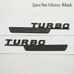 3D ABS Turbo Elektrifitseeritud Embleem Auto K&uuml;lgtiiva Embleemi Kleebised A-M+G C-klassile C43 C63 Jne Tarvikud must