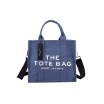 (Denim blue, Small) letter the large capacity fashion tote bag gray