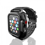 Veekindel korpus Apple Watch 44mm 40mm 42mm 38mm jaoks Silikoonkorpus + Kaitsekate iWatch Series 6 5 4 3 SE Rihma tarvikud 40mm must