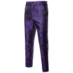 Meeste tuminsinine paisley žakaarp&uuml;ksid Slim Fit satiinist sirge s&auml;&auml;rega p&uuml;ksid XXL lilla