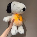 Uusim beebi hingamist rahustav Snoopy valge koer pehmem&auml;nguasi magamiskaaslane muusika ja valgusega nukk puutetundlik t&auml;idisega m&auml;nguasi laste kingitus black
