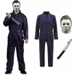 Michael Myersi kost&uuml;&uuml;m verise noaga Halloweeni cosplay mask Michael Myersi kombinesoon t&auml;iskasvanutele S
