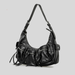 Vintage pestud nahast crossbody kott Spicy &Uuml;he &otilde;la t&uuml;drukute pehme mootorrattakott gray