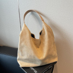 Naiste seemisnahast &otilde;lakott Retro &uuml;he &otilde;larihmaga kott Suure mahutavusega lihtne kandekott &Uuml;hev&auml;rviline kl&otilde;pslukuga pealt k&auml;epidemega kott 32x12x27cm khaki