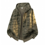 Retro s&otilde;jalise stiiliga kamuflaažiga kapuutsiga jakk lukuga kampsun, t&ouml;&ouml;riietuse stiilis vabaaja hoodie S armee roheline v&auml;rv