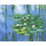 GATYZTORY DIY Maalimine numbrite j&auml;rgi Claude Monet' maalid Erinevad vesiroosid Impressionistlik lootus Maalimine numbrite j&auml;rgi Dekoratsioon Kunst 50x65cm Diy Frame