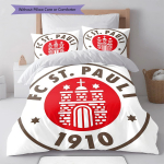 St. Pauli klubi Voodipesu Tekikomplekt Tekikate Padjap&uuml;&uuml;r Kodukaunistus S&uuml;nnip&auml;evakingitus (1 * tekikott + 2 * padjap&uuml;&uuml;ri, ilma s&uuml;damikuta) 135x200cm