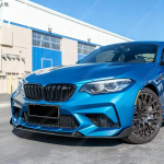 BMW F87 M2 2015 2016 2017 2018 2019 2020 2021 Autodele MP stiilis esibampri spoiler Auto fikseeritud splitter Kere muutuste komplekt Carbon Fiber Look blue