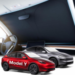 P&auml;iksesirmid Tesla Model 3 katuseluugile Highland 2026 Mudel Y 2020-26 J&auml;&auml;kangas Pandlaga P&auml;ikesekaitse Klaas Eesmine Tagumine Katuseluugi Tarvik Windshield M3 MY
