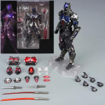 Arkham Knighti kuju vahetatavate peade ja relvadega, liigenditega, liigutatav PVC mudelnukk, kogutav kingitus m&auml;nguasjadeks valge