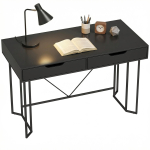 V&auml;ike arvutilaud 2 sahtliga, laud suure t&ouml;&ouml;pinnaga, 120 x 60 x 77 cm, Must 120 x 60 x 77 cm must