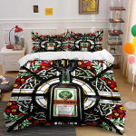 J&auml;germeisteri Pudeli Vitraažimuster Komplekt Voodipesu komplekt (1 tekikott, 2 padjap&uuml;&uuml;ri, tekk ei kuulu komplekti) 135x200cm