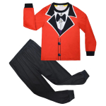 AIAI 2025H&auml;mmastav Digitaalne Tsirkus Kost&uuml;&uuml;m Laste Cosplay Pomni Caine Jax Pikk T-s&auml;rk + P&uuml;ksid Poisid T&uuml;drukud Pidžaama Halloweeni Maskeraad 110cm&Digital Circus red