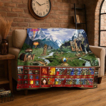Retro Heroes of Might and Magic Kaardim&auml;ng Flanellitekk Pehme Soe Visketekk Magamistoa Elutoa Voodi Reisi Pikniku jaoks Size: 130*170cm, Weight: 280 GSM gray
