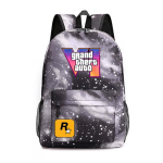 GTA-teemaline Anime M&auml;nguri Seljakott &Otilde;pilastele Oxfordi Kangast Kahe Rihmaga Koolikott Starry Gray 4