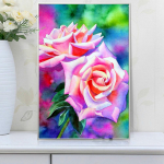 Teemanttikandid Lilled Teemantmaaling &uuml;mmarguste kividega Taim Kodukaunistus Rhinestones Pildid 20X30CM