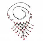 Les Tr&eacute;sors De Lily [D9996] - Collier Cr&eacute;ateur 'Ros&eacute;e' Rouge punane