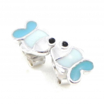 Les Tr&eacute;sors De Lily [G1077] - BO Argent 'Tendre Poisson' bleu sinine