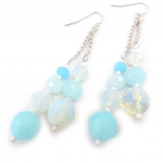 Les Tr&eacute;sors De Lily [J8548] - Boucles Cr&eacute;ateur 'Mineralia' bleu opalescent sinine