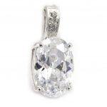 Les Tr&eacute;sors De Lily [K5823] - Pendentif Argent 'Sissi' blanc valge