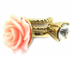 Bague plurielle 'Rosa Romantica' p&egrave;che (3 bagues) 54 Heleroosa