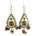 Les Tr&eacute;sors De Lily [L6991] - Boucles Cr&eacute;ateur 'Kilimanjaro' bleu marron sinine