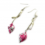Les Tr&eacute;sors De Lily [N9520] - Boucles d'oreilles artisanales 'New Life' rose (fait main) Heleroosa