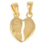 Les Tr&eacute;sors De Lily [Q3309] &ndash; kullatud ripats  Ames Soeurs  Golden (ma armastan sind) - 11x11 mm kuld