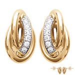 Les Tr&eacute;sors De Lily [Q8934] - kullatud k&otilde;rvar&otilde;ngad  For&ccedil;at Double Antillais  valgest kullast - 10x7 mm valge